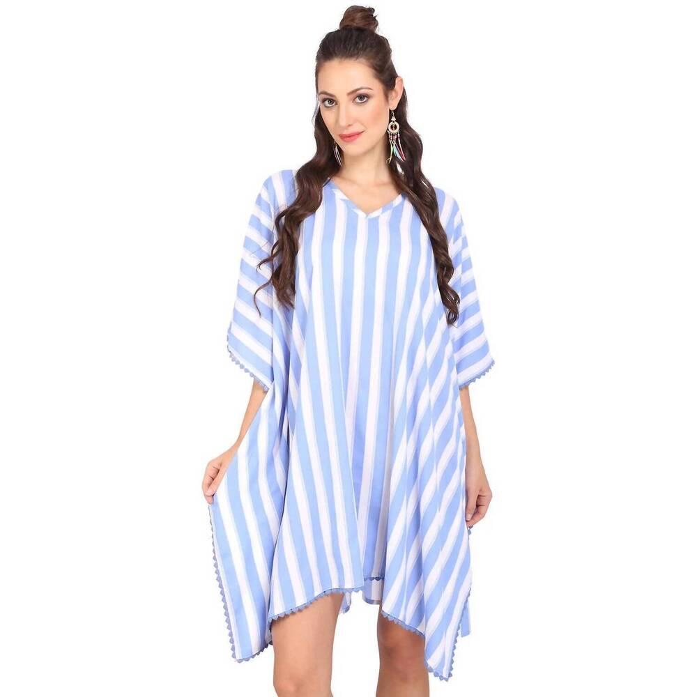 NEW MISS LAVISH LONDON short summer kaftan dress in turquoise